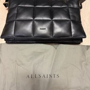 All Saints Black Leather Shoulder Bag Or crossbody bag